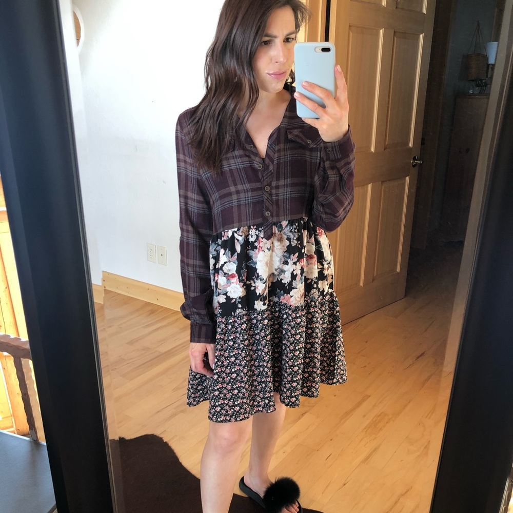 Flannel Shirt Dress